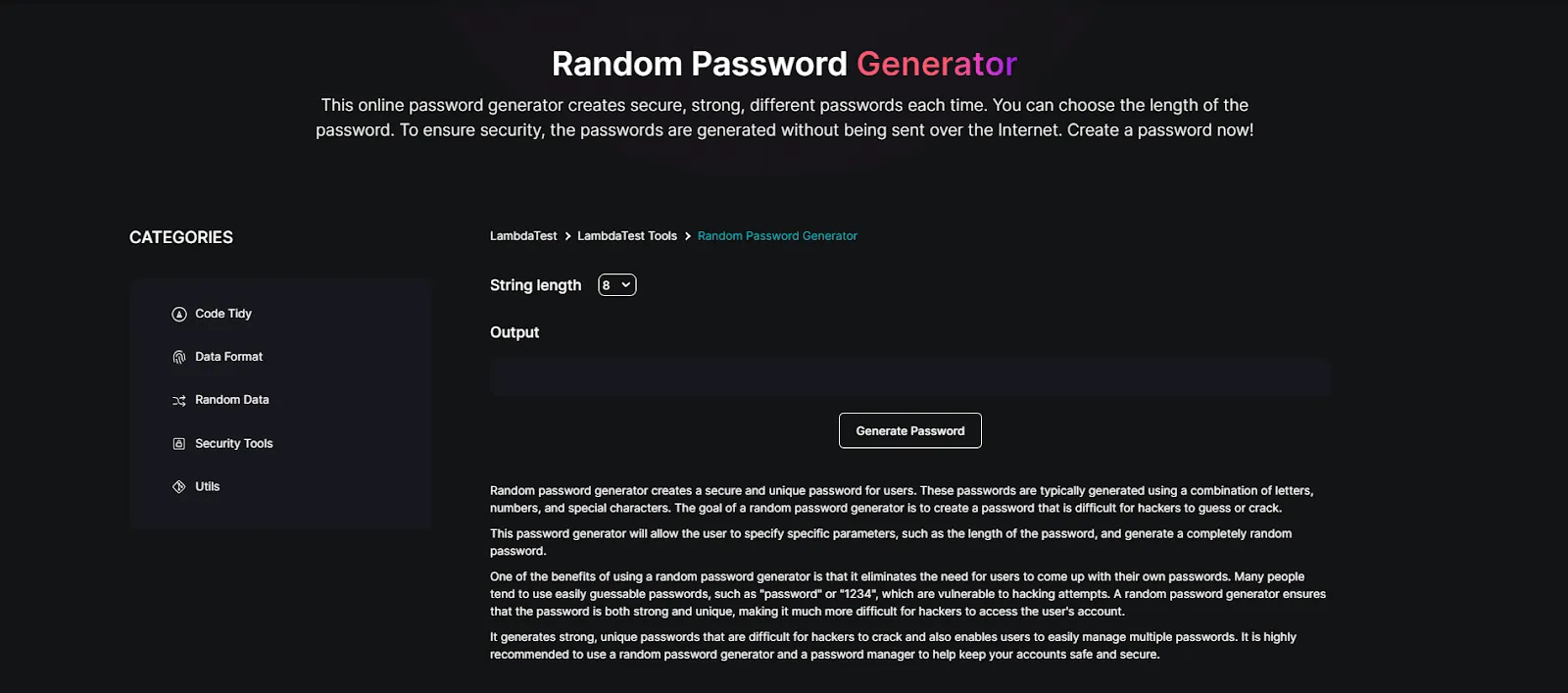 Random Password Generator