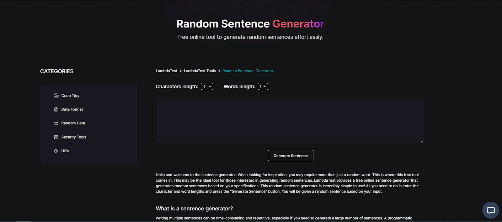 Random Sentence Generator Random Sentence Generator