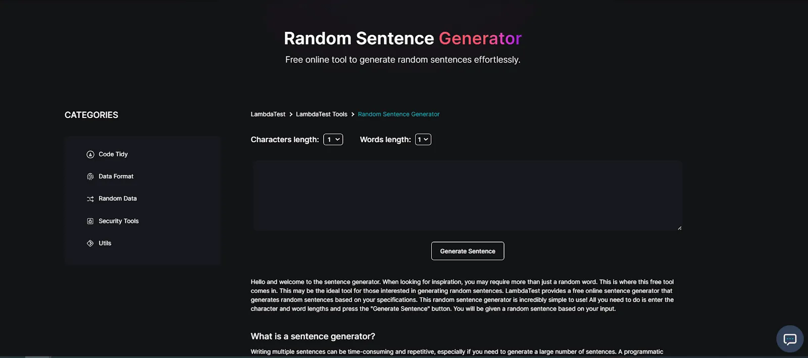 Random Sentence Generator