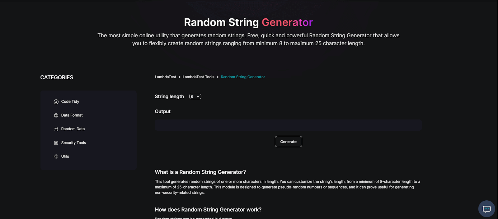 Random String Generator Random String Generator