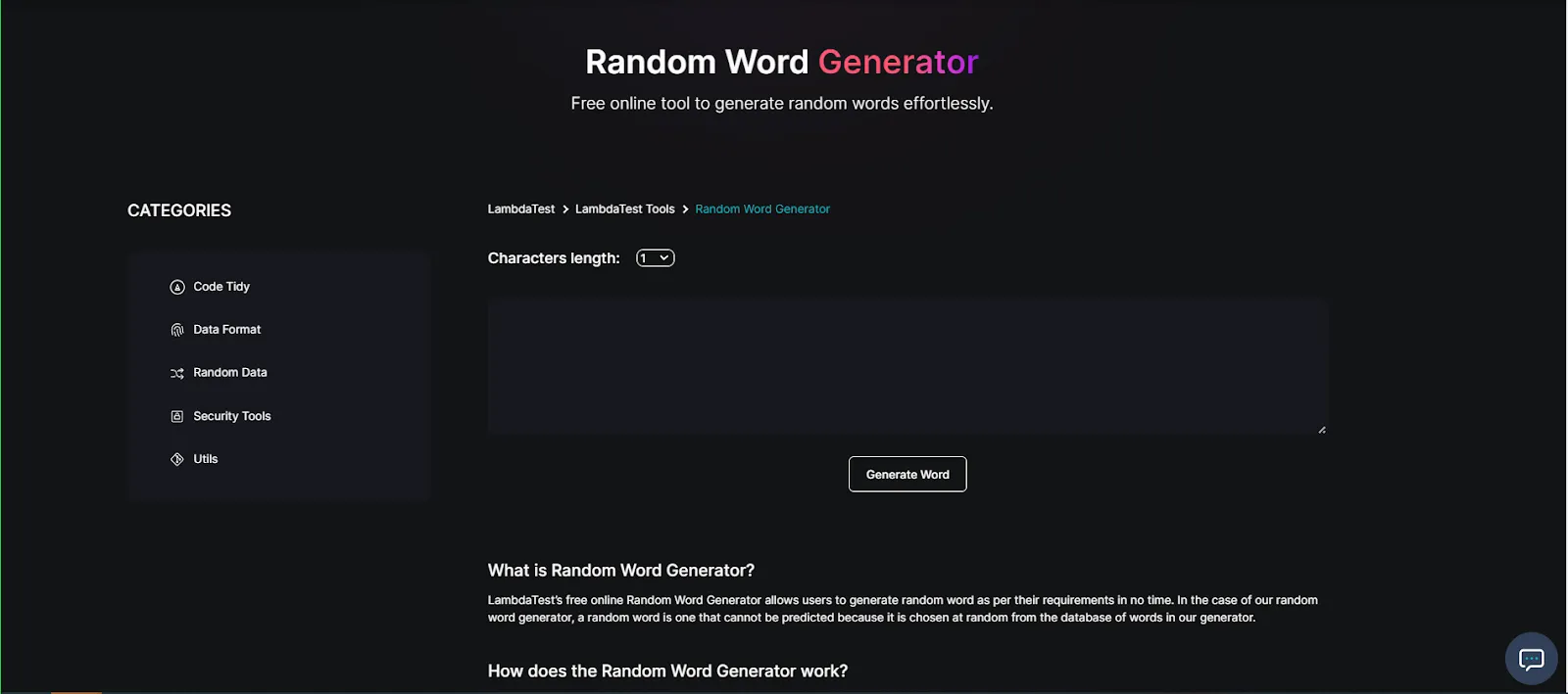 Random Word Generator