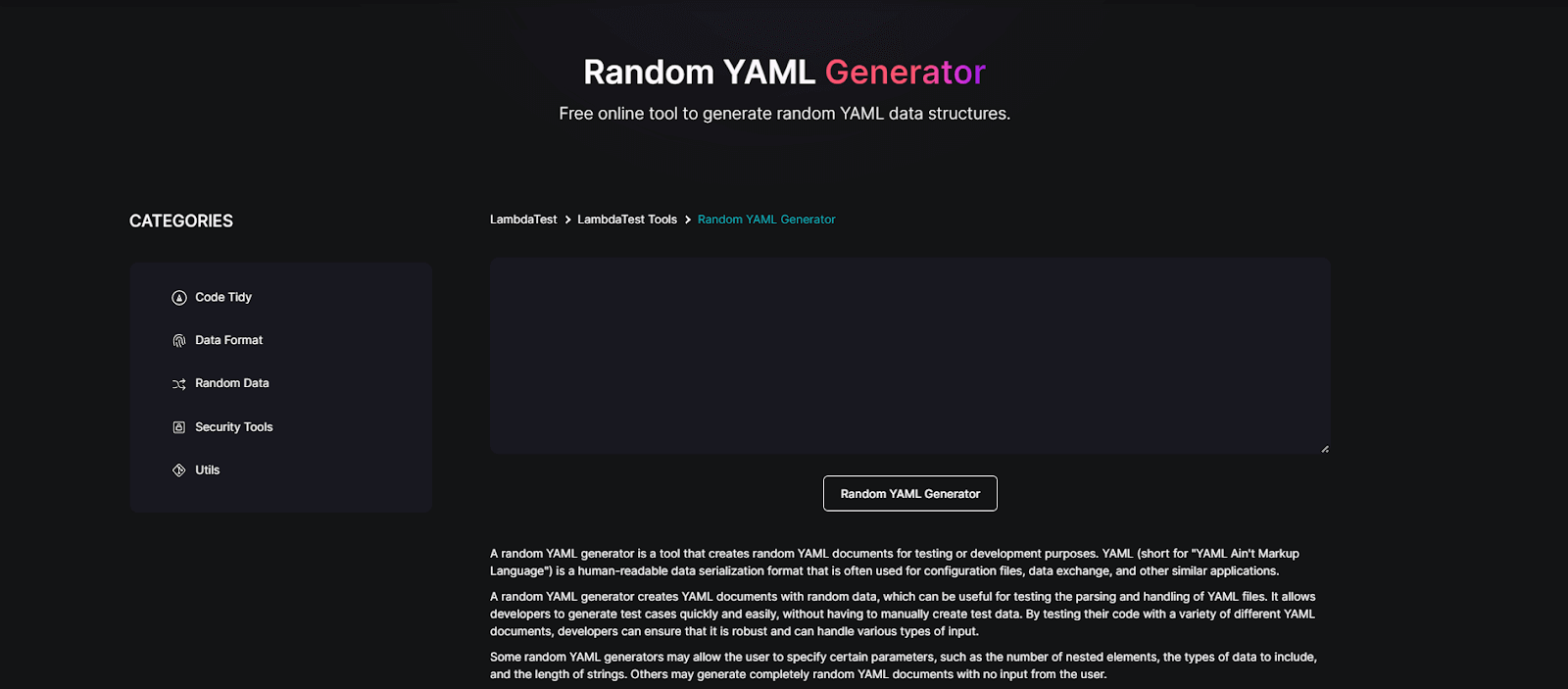 random-yaml-generator random-yaml-generator