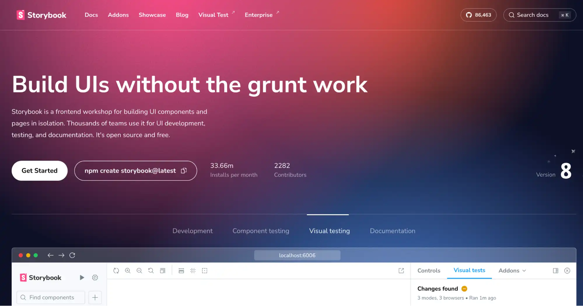Storybook UI development and component isolation environment
