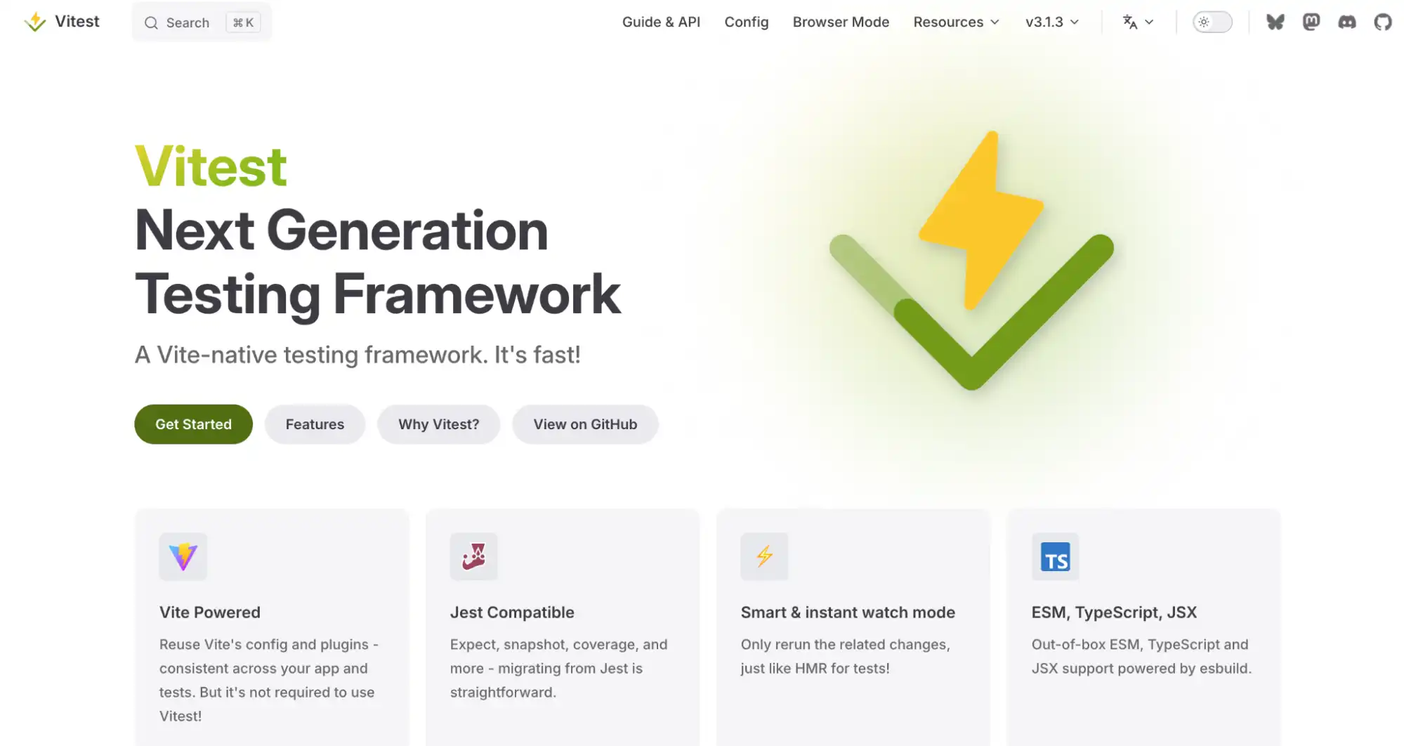 Vitest modern test runner for Vite-based React projects