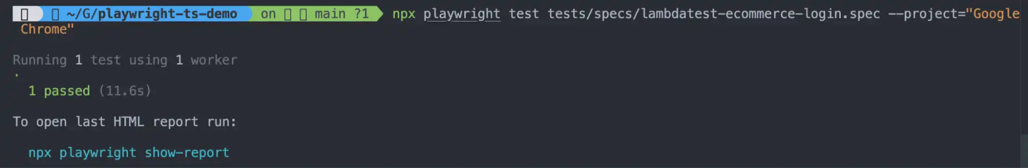 Refactored Playwright Test Result