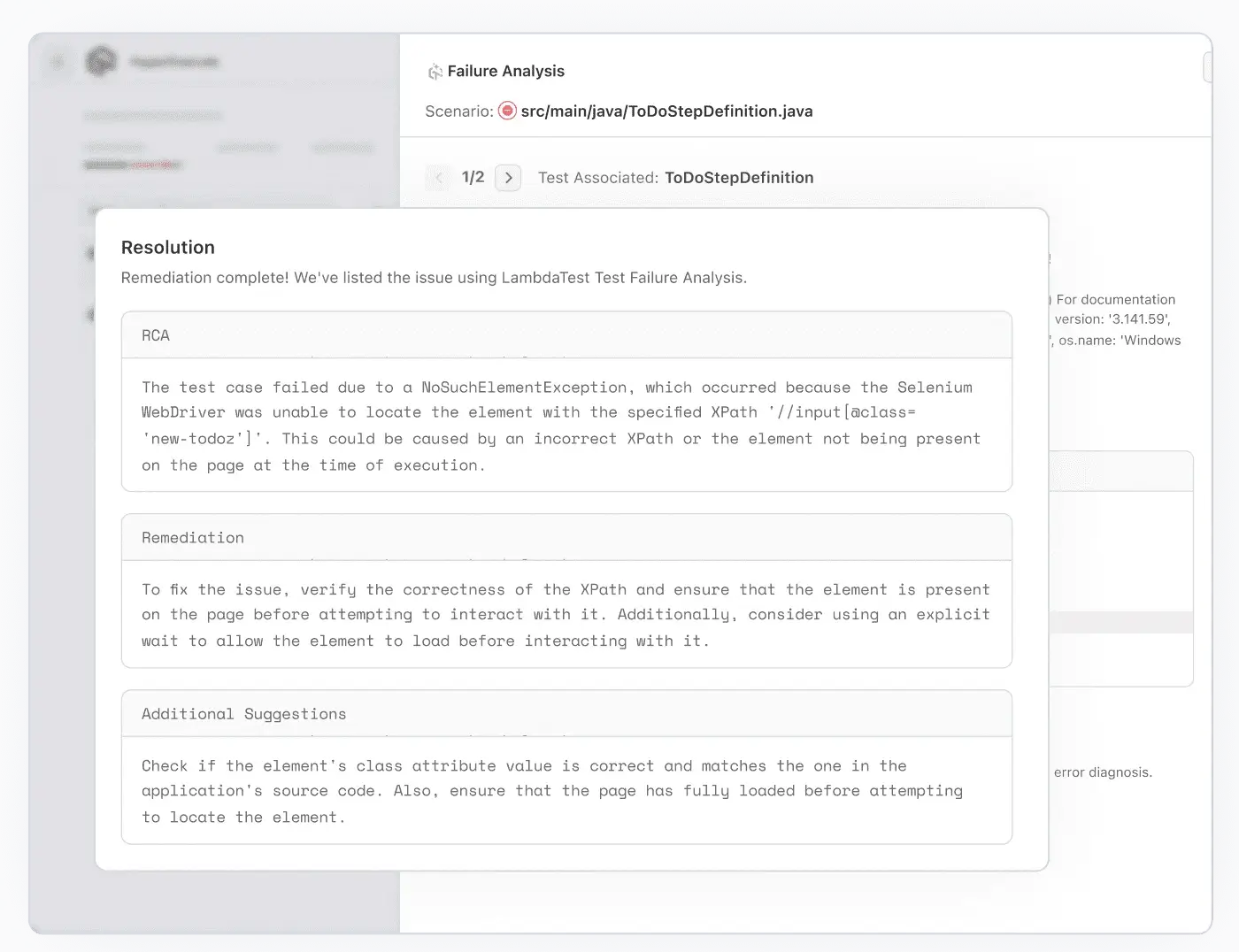 Remediation for Failed Tests Remediation for Failed Tests