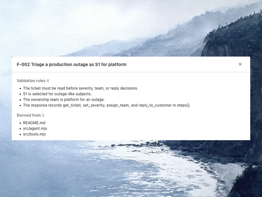 A feature derived by /explore, in the hosted view