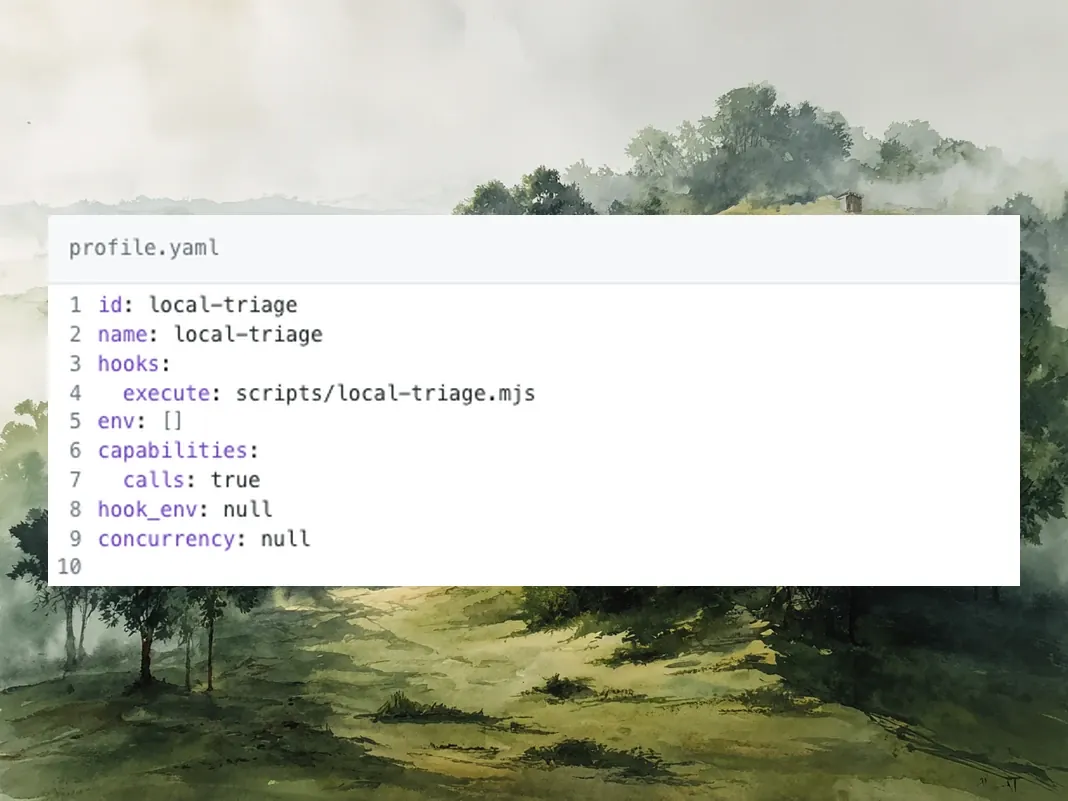 A profile written by /profile add, in the hosted view
