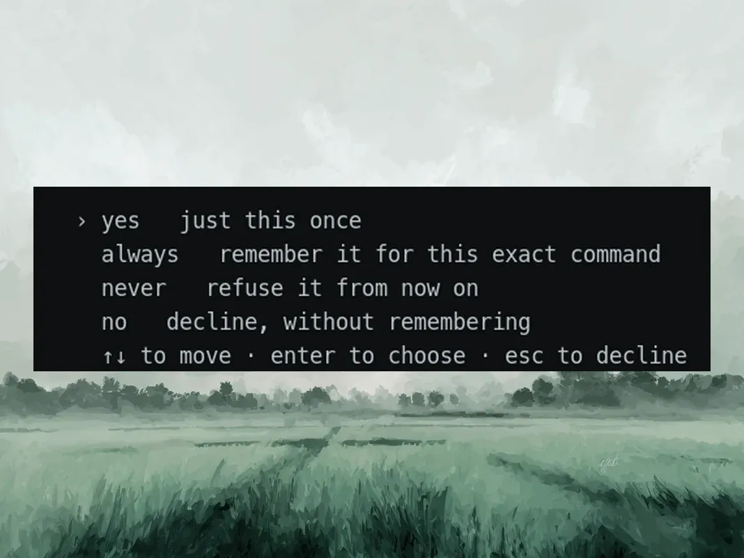 The approval prompt before /run touches an agent that writes