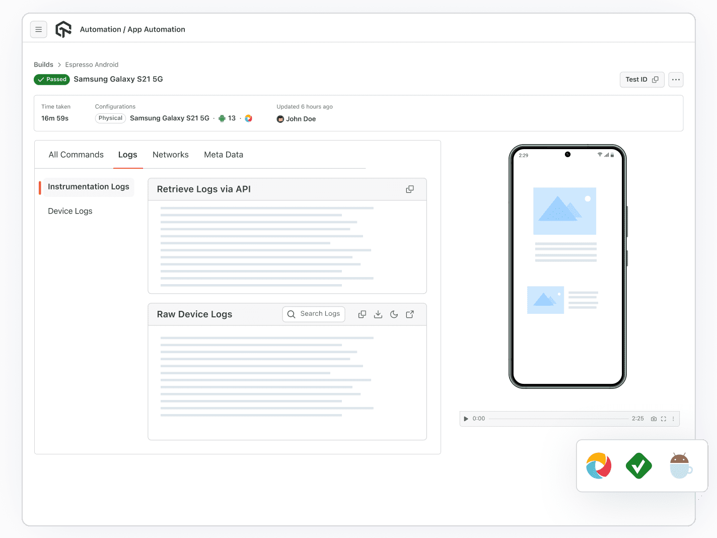 Run Automated Android Device Test