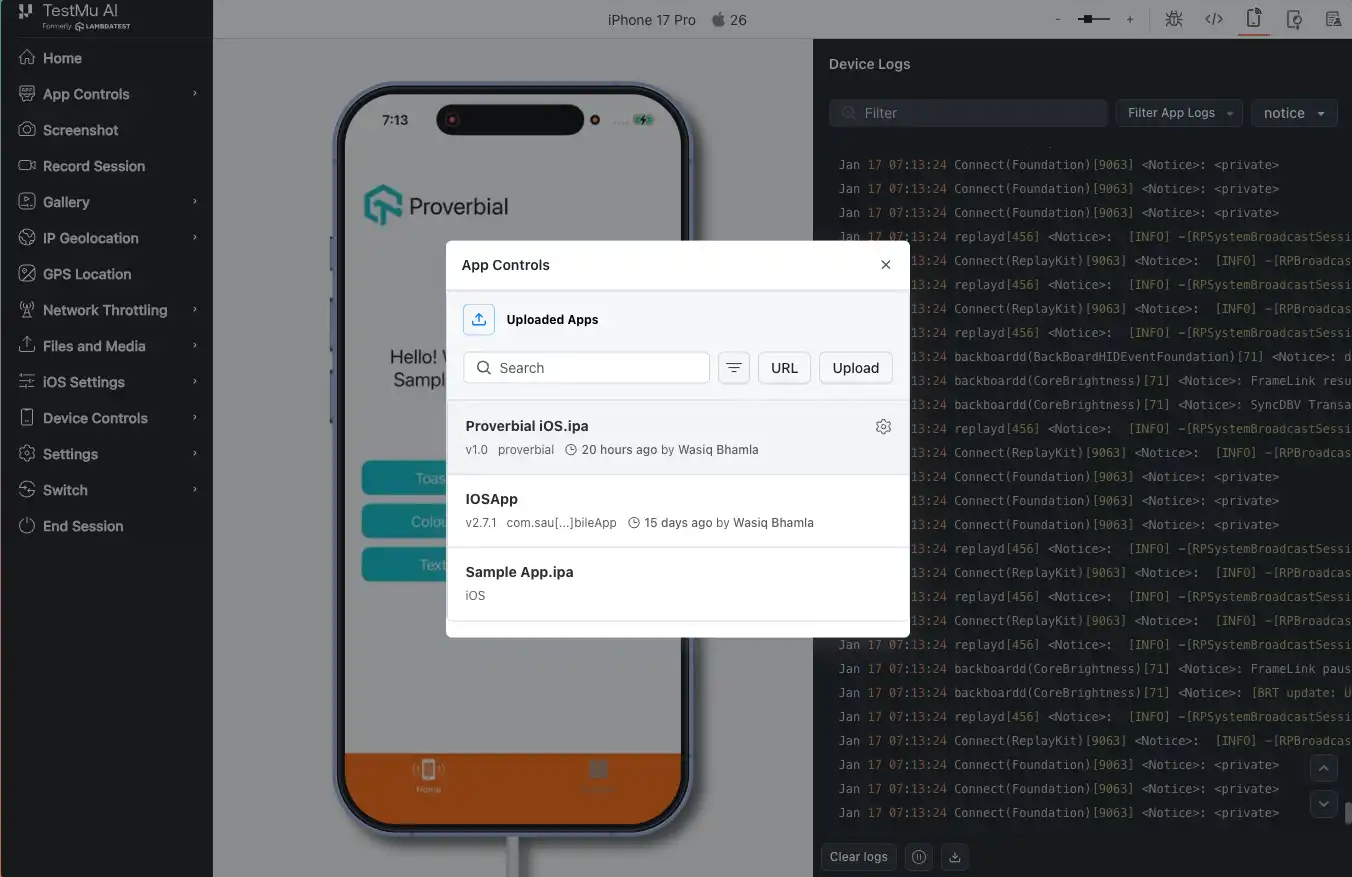 Modal dialog for selecting and installing additional app on cloud device