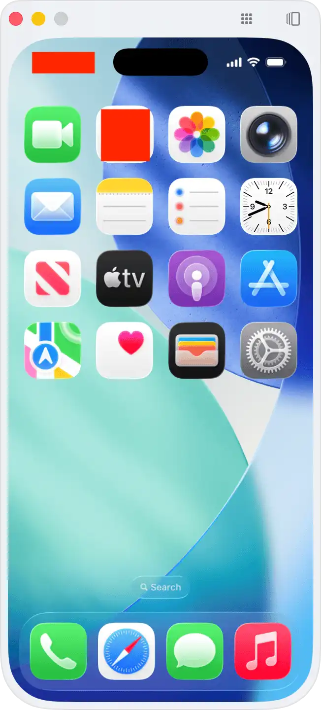 iPhone Mirroring showing iPhone screen on macOS