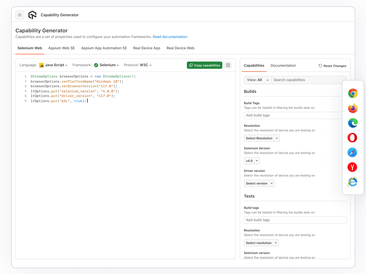 Run Jest Scripts Online on Different Browsers