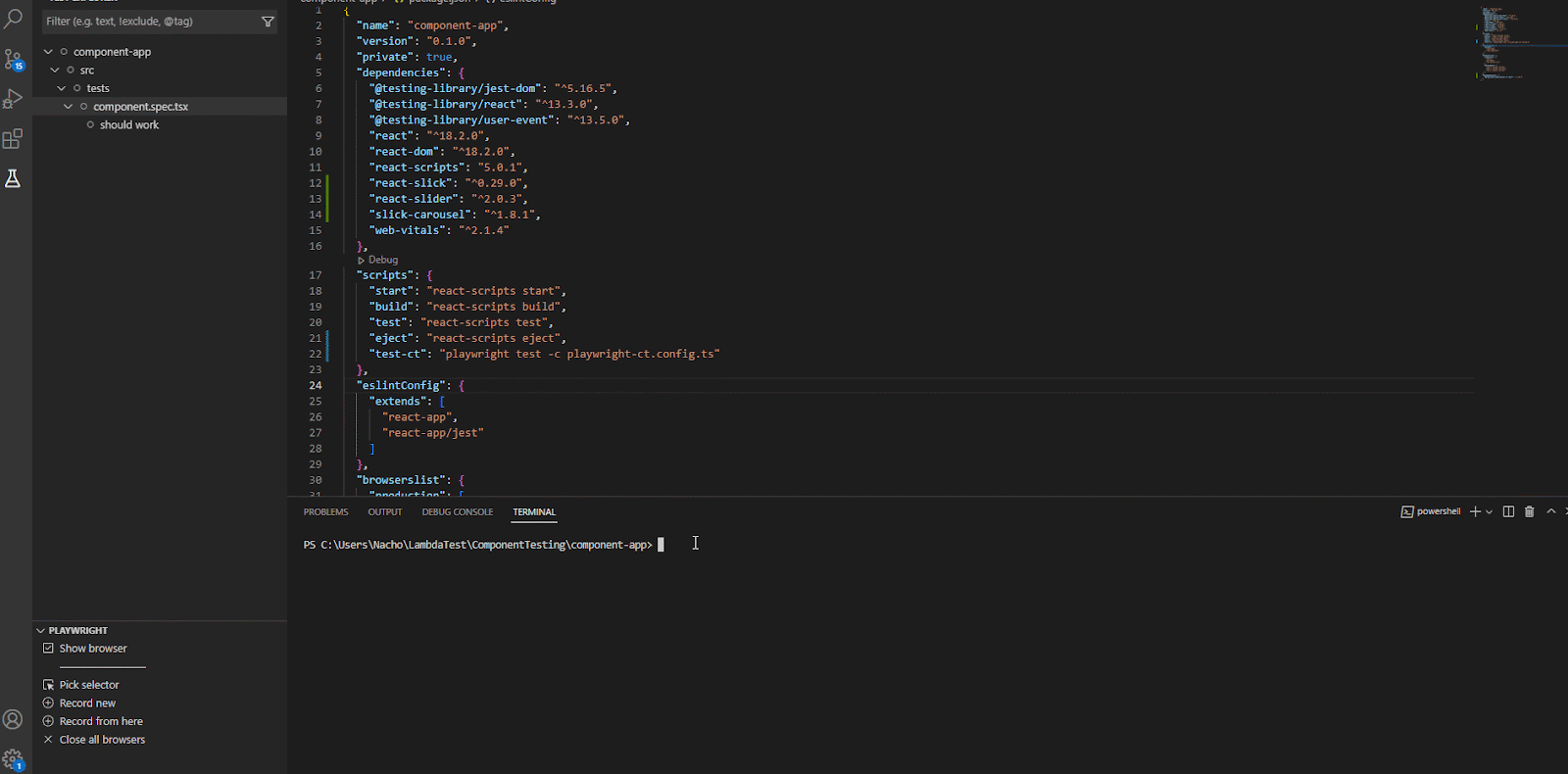 running the test running the test