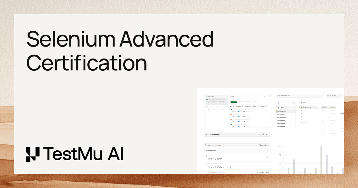 Selenium Advanced Certification by TestMu AI (Formerly LambdaTest)