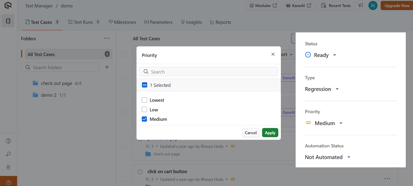 Set Priority and Status Set Priority and Status