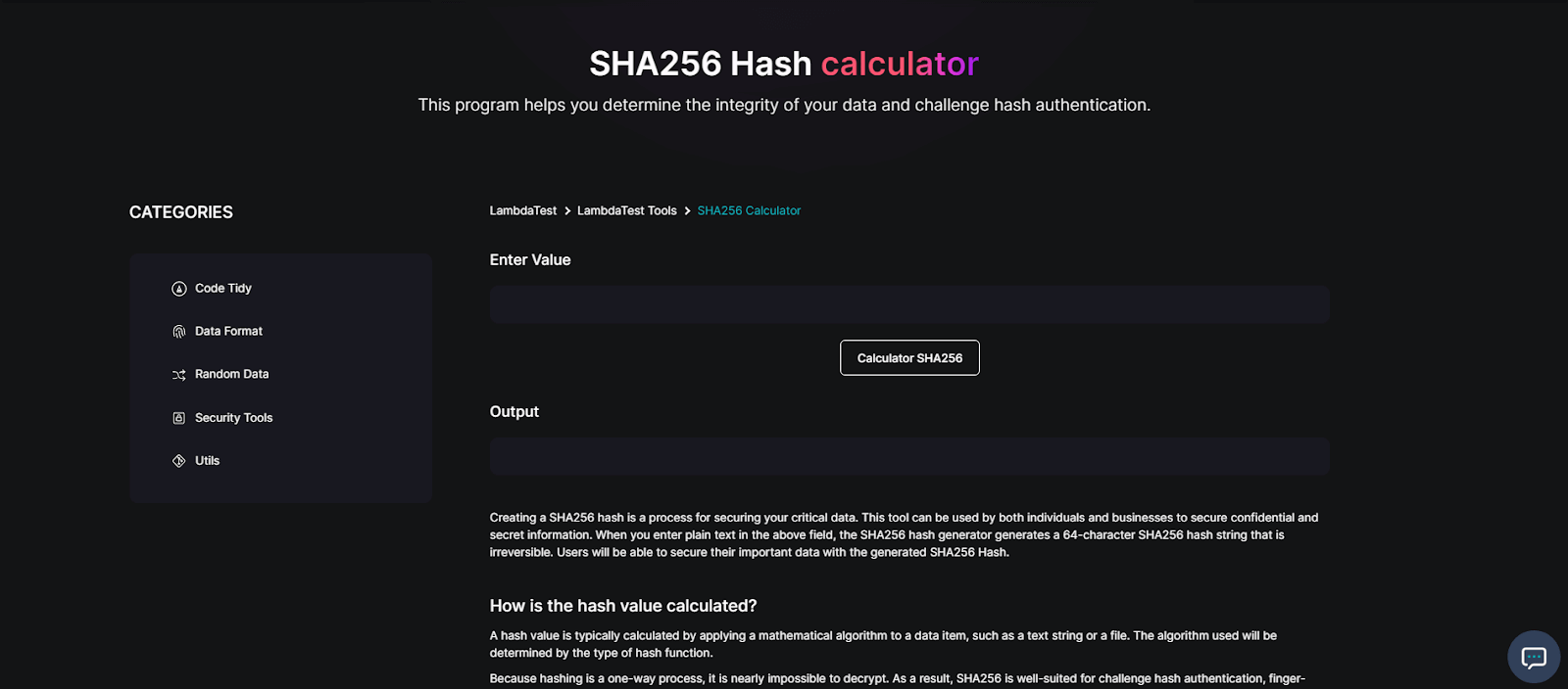 SHA256 Hash Calculator SHA256 Hash Calculator