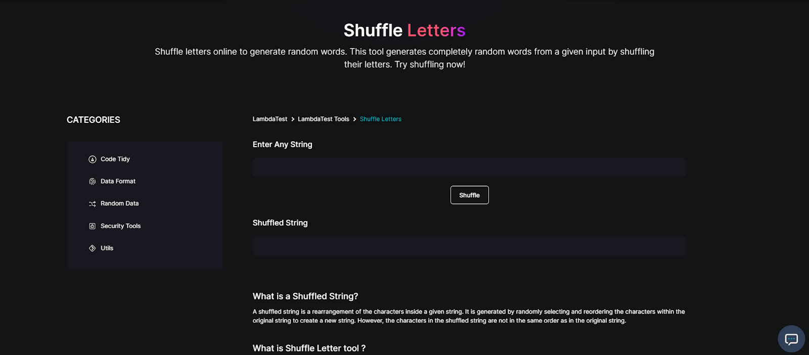 Shuffle Letters Shuffle Letters