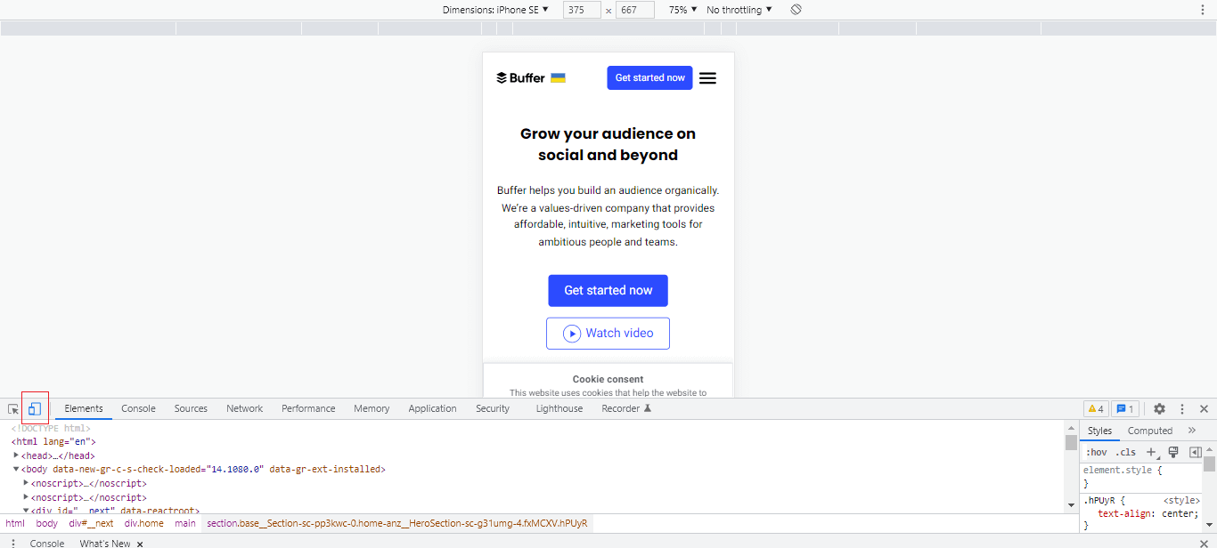 start inspecting elements start inspecting elements