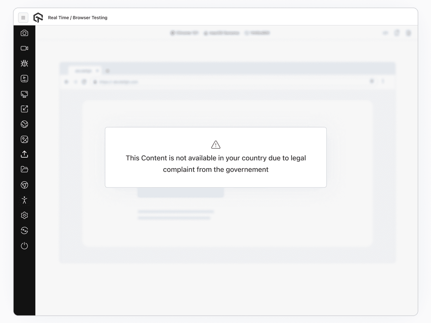 Test for location based complience