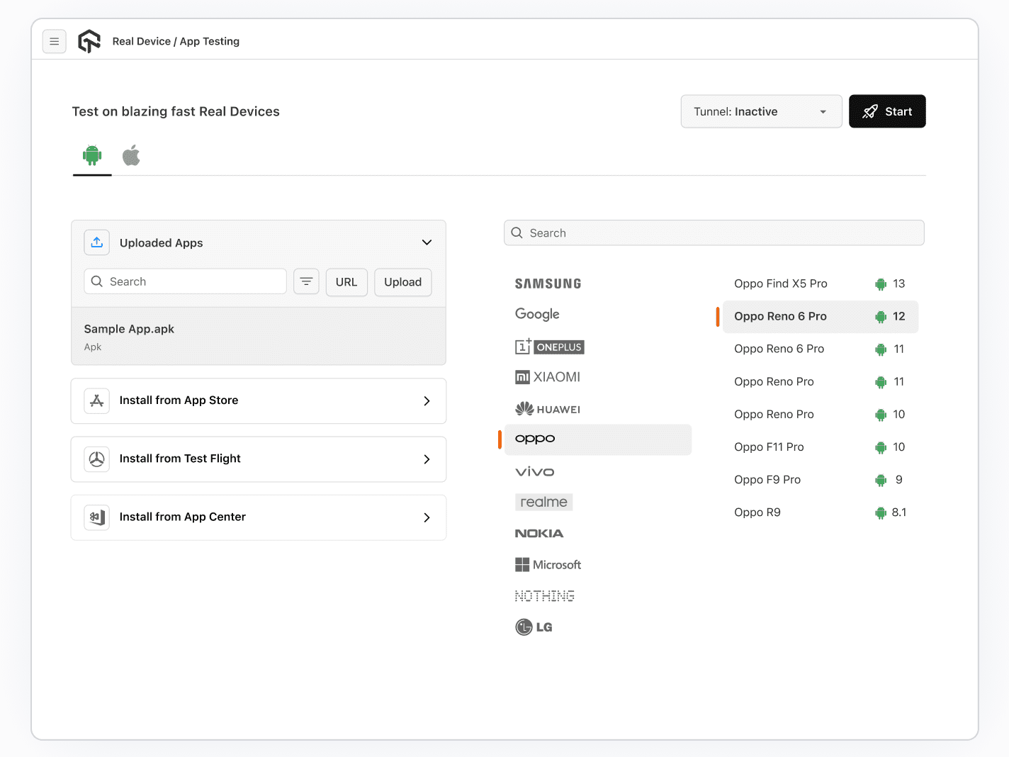 Test on Oppo Real Devices On Cloud Test on Oppo Real Devices On Cloud
