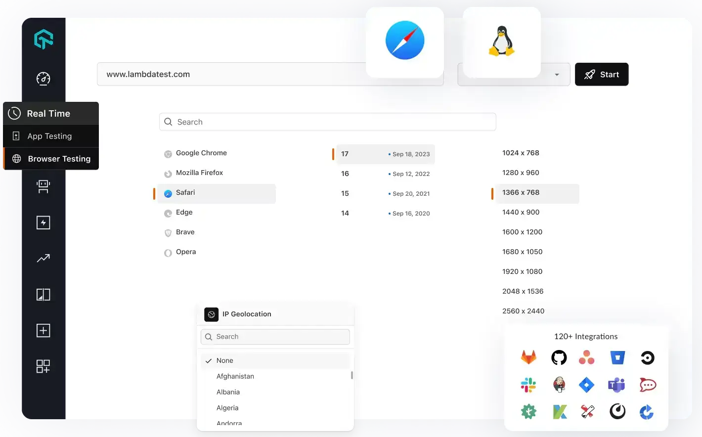 Test safari On Linux