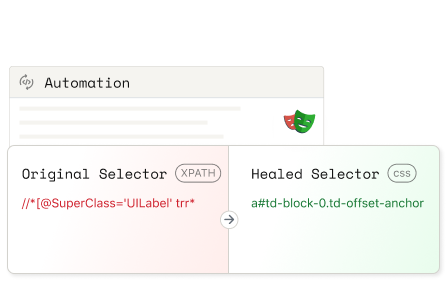 Self-healing test automation repairing broken locators at runtime on TestMu AI automation cloud