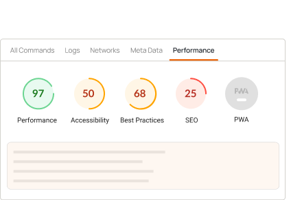 Lighthouse performance metrics and Core Web Vitals reporting in test automation cloud pipeline