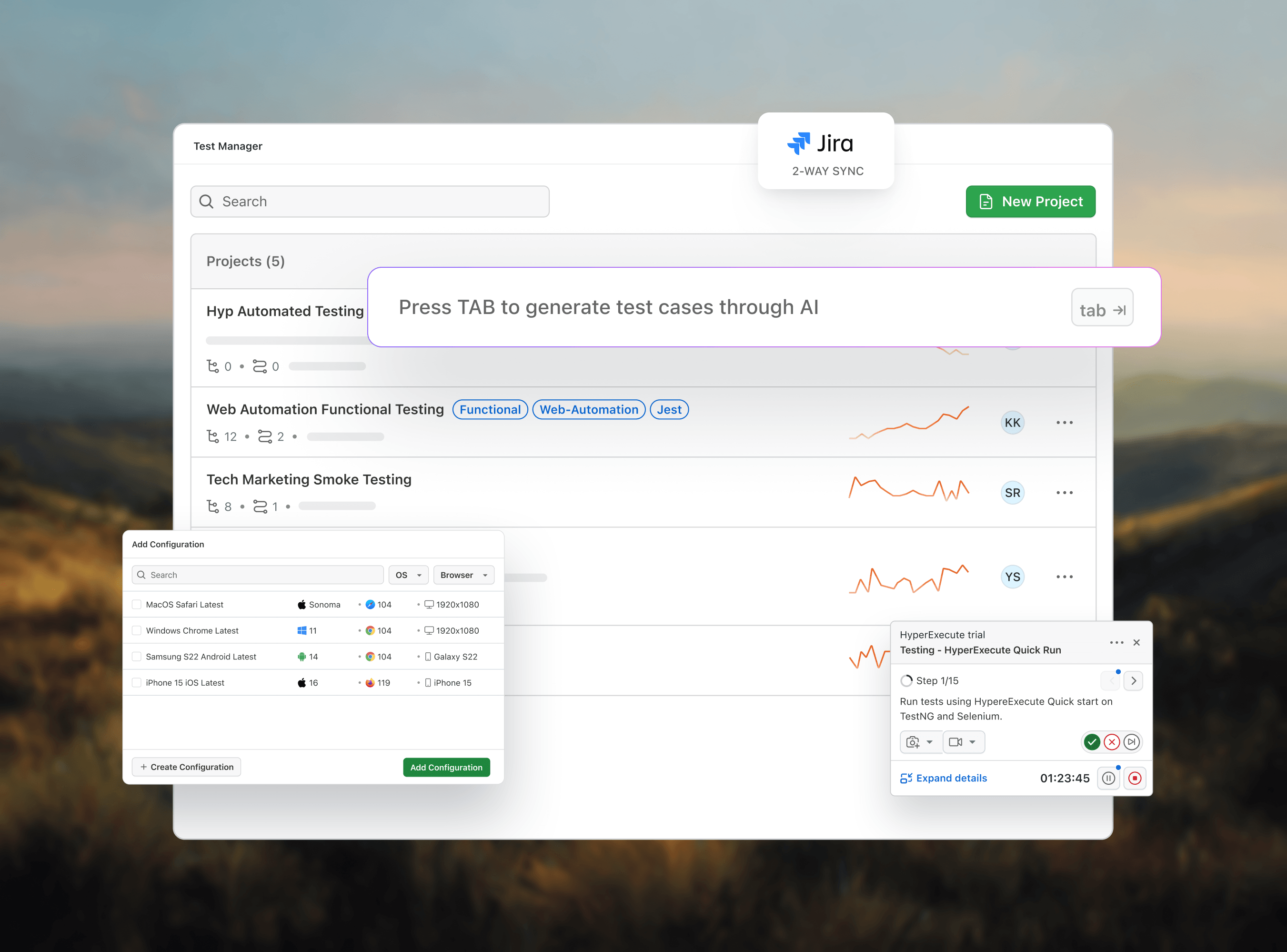 Fully agentic test case management tool