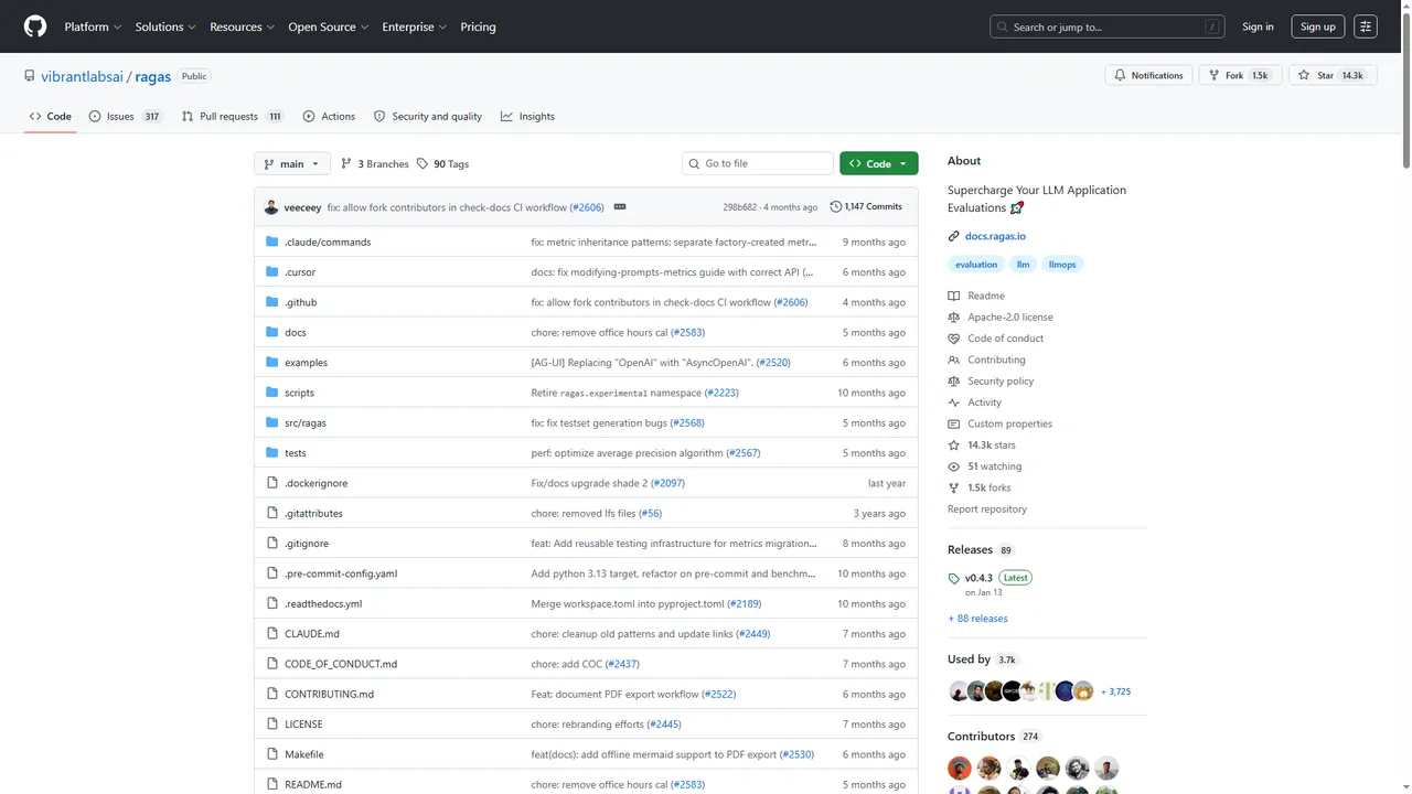 Ragas - grounding and retrieval evaluation for RAG chatbots Ragas open-source RAG evaluation framework repository on GitHub