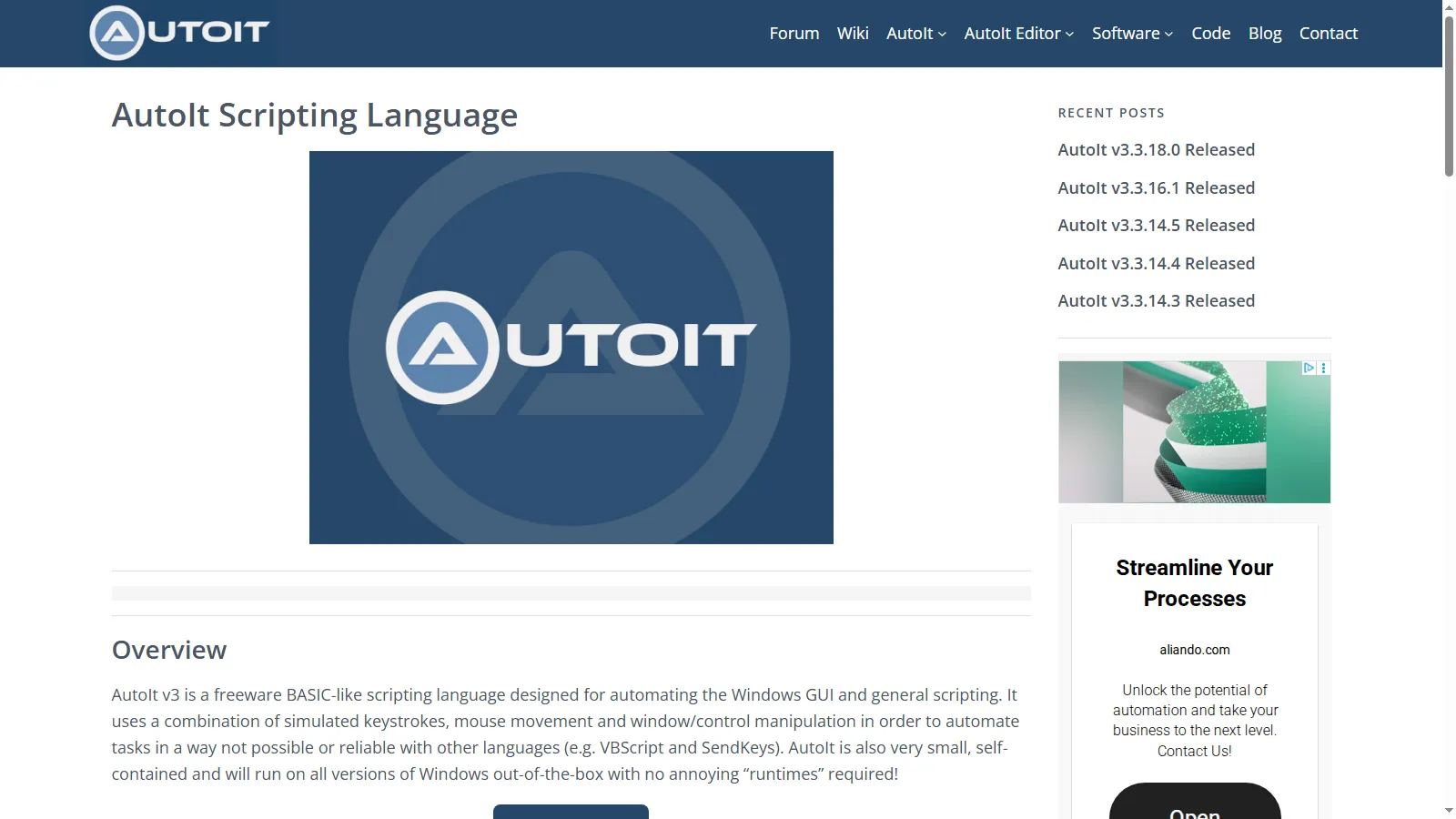 AutoIt Windows automation scripting AutoIt website describing the freeware BASIC-like scripting language for Windows GUI automation