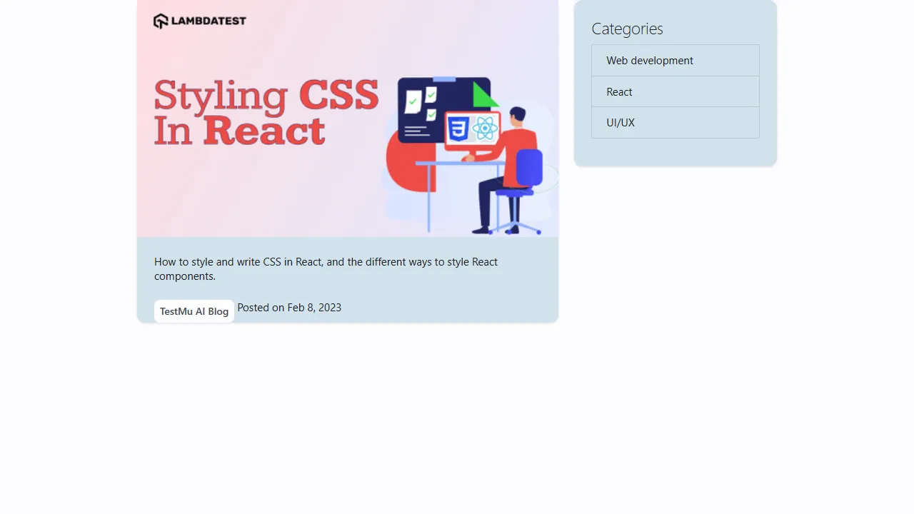 Materialize example output Materialize example rendered in Chrome