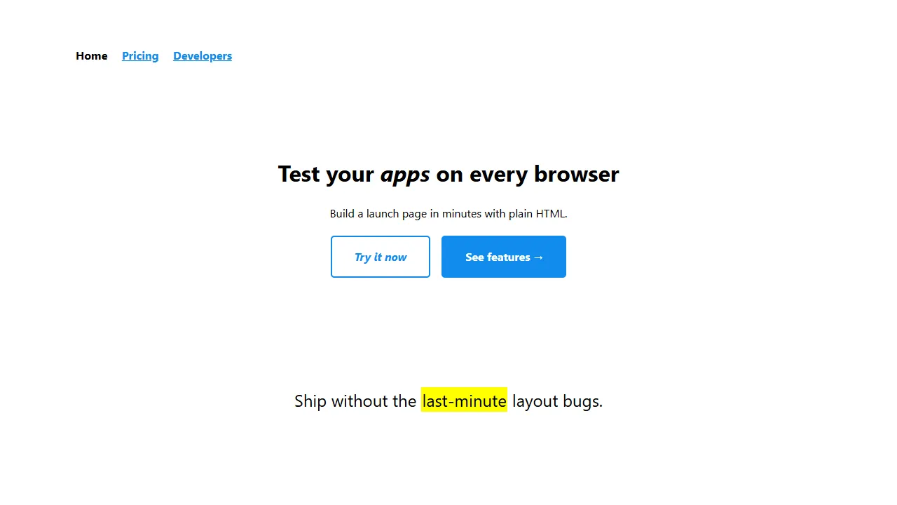 MVP.css example output MVP.css example rendered in Chrome