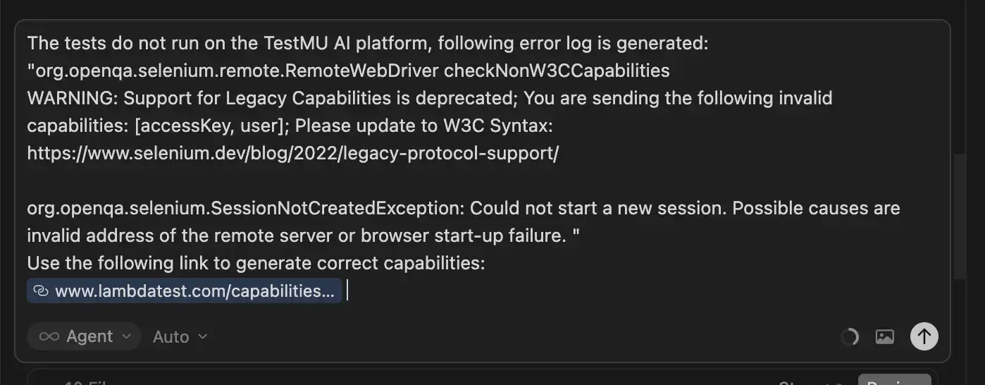 Cursor fixing W3C capabilities