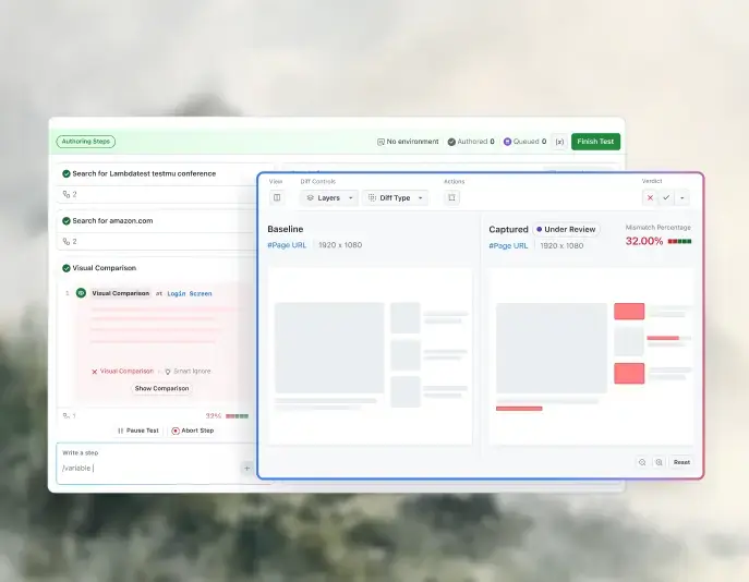 Creating visual tests with natural language in KaneAI integrated with SmartUI visual testing tool