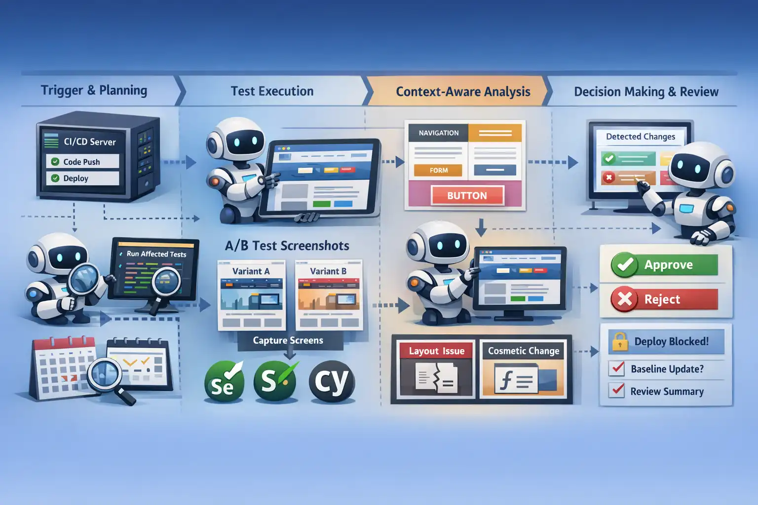 Visual Testing AI Agent Workflow