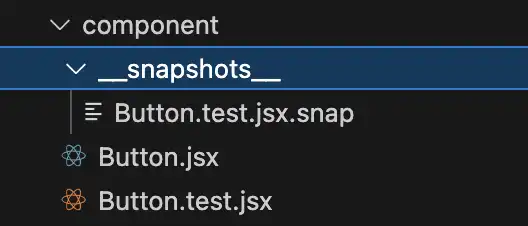 Jest snapshot folder structure showing generated snapshot files