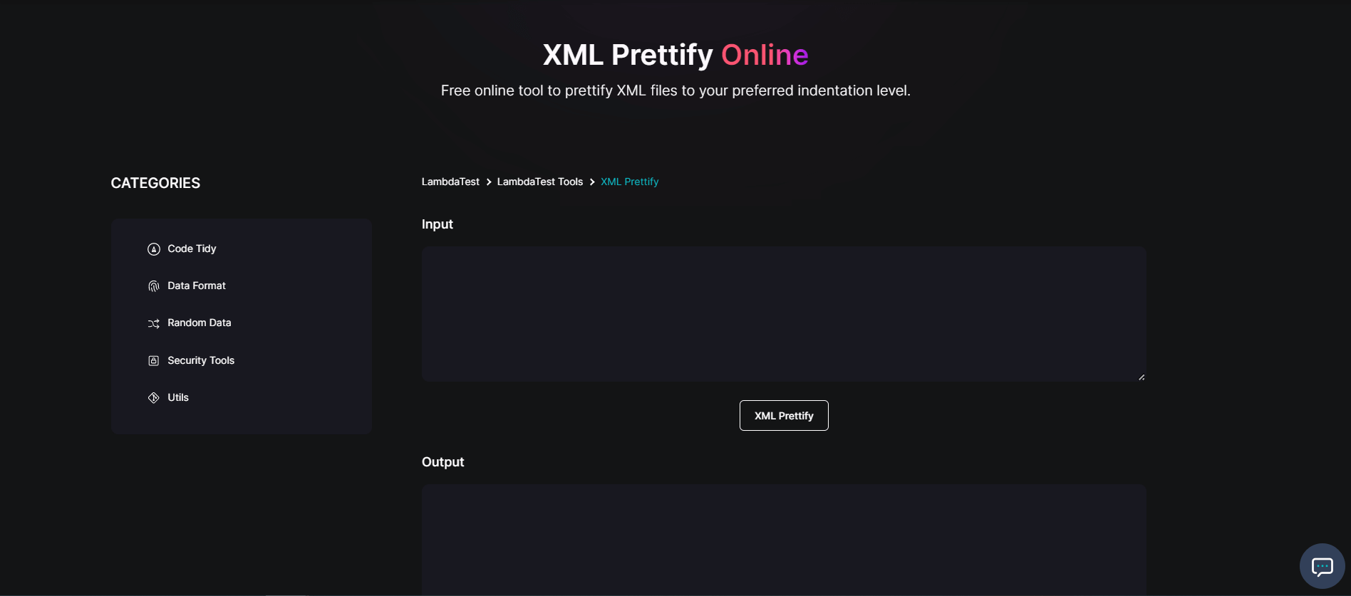 XML Prettify free tool XML Prettify free tool