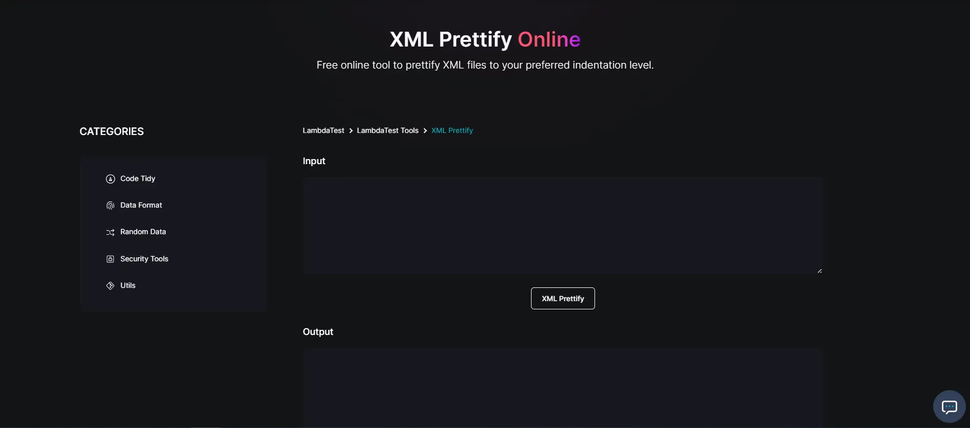 XML Prettify  free tool