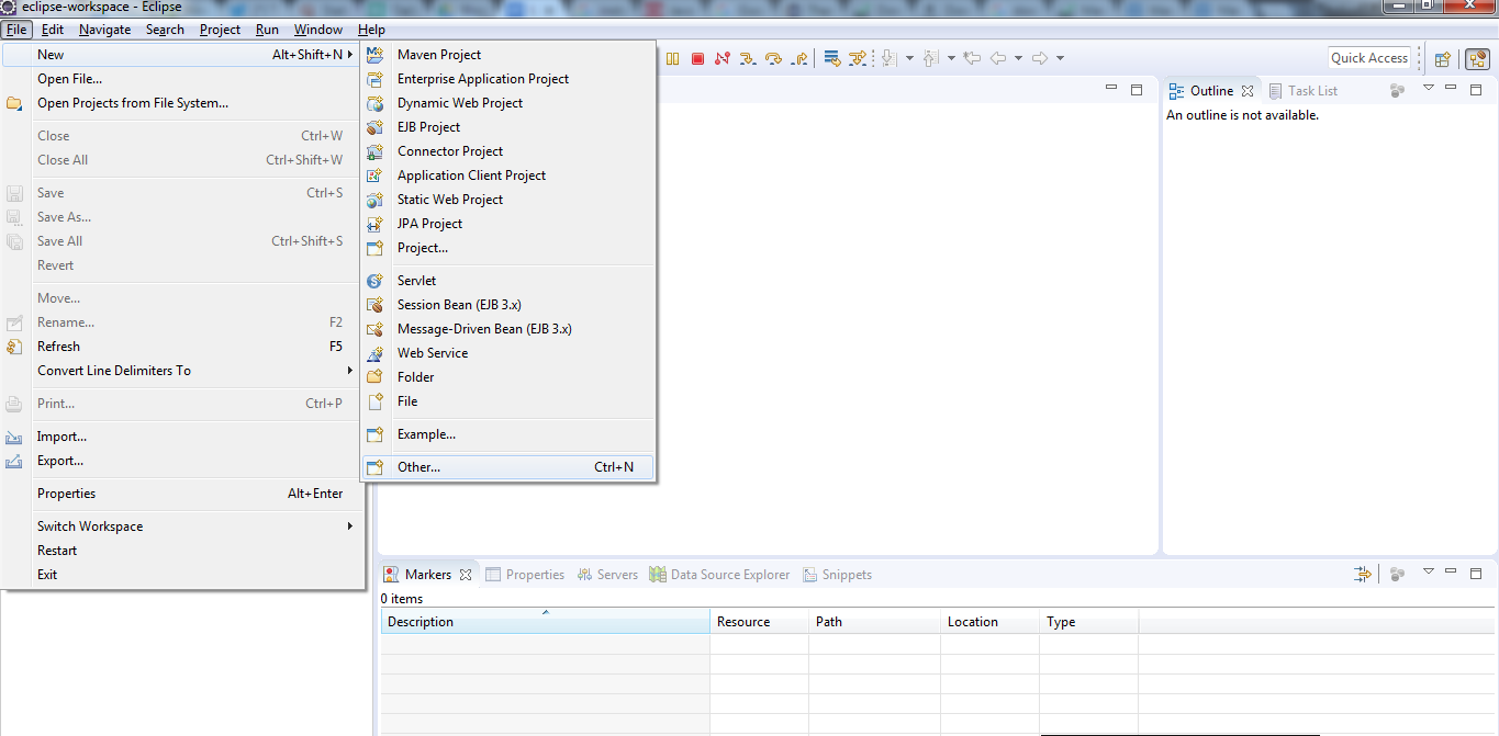 Create project in Eclipse Market Place Create project in Eclipse Market Place