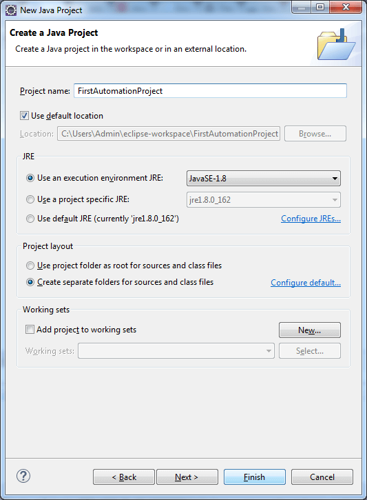 Create a Java Project Create a Java Project