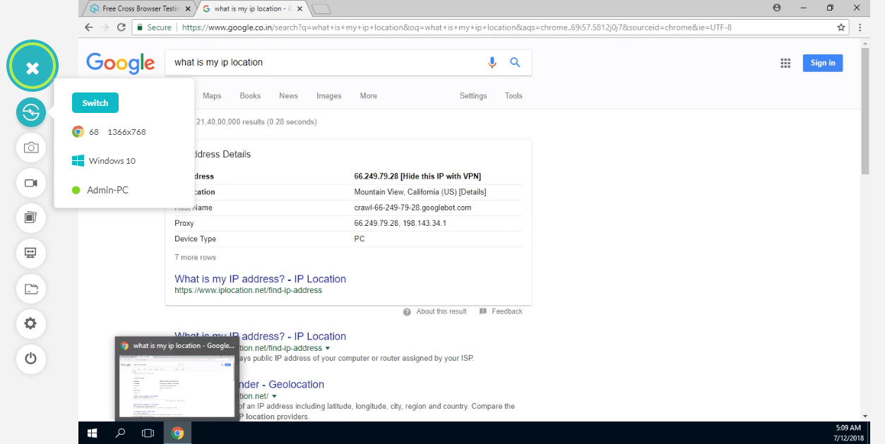 Test on Real Browsers from different locations