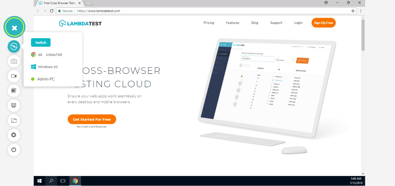 Performing automated browser testing