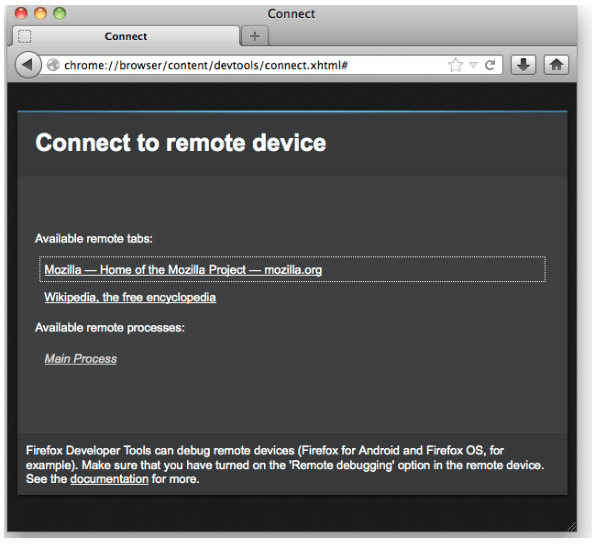 Connect to remote device Connect to remote device