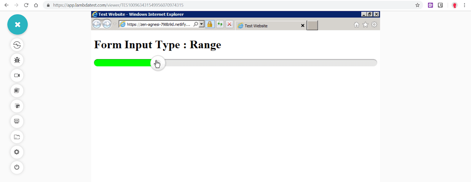 Range”  is fixed for Internet Explorer 9 by using range slider.js