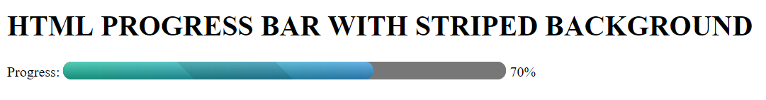 html progress bar with striped background