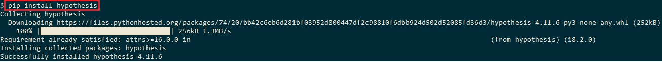 pip install hypothesis pip install hypothesis