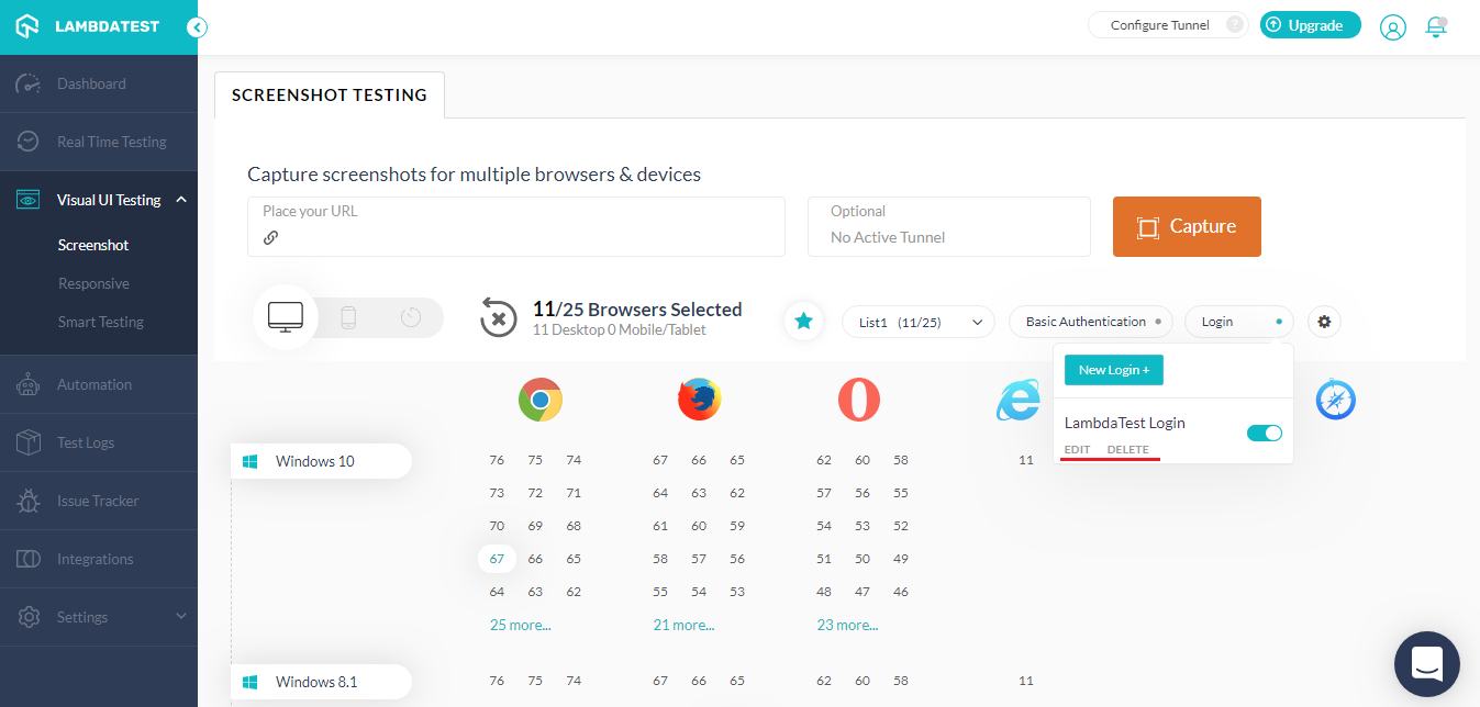 Screenshot Testing Dashboard Screenshot Testing Dashboard