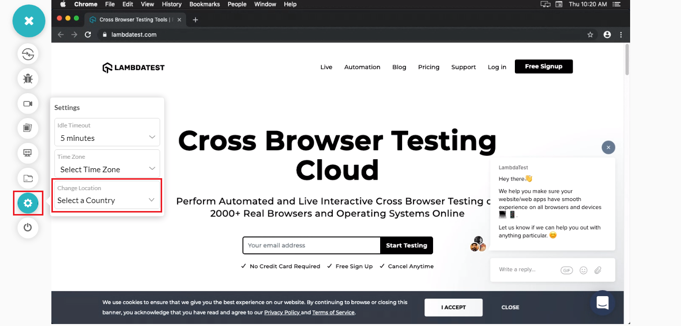 Geolocation Based Cross Browser Testing
