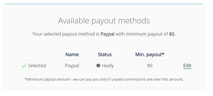 payout method